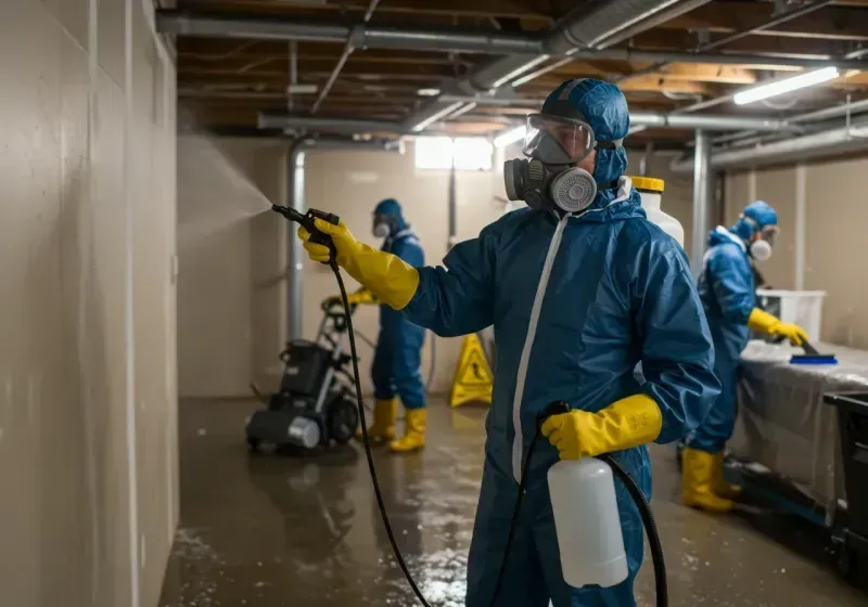 Basement Sanitization and Antimicrobial Treatment process in Wilsonville, AL